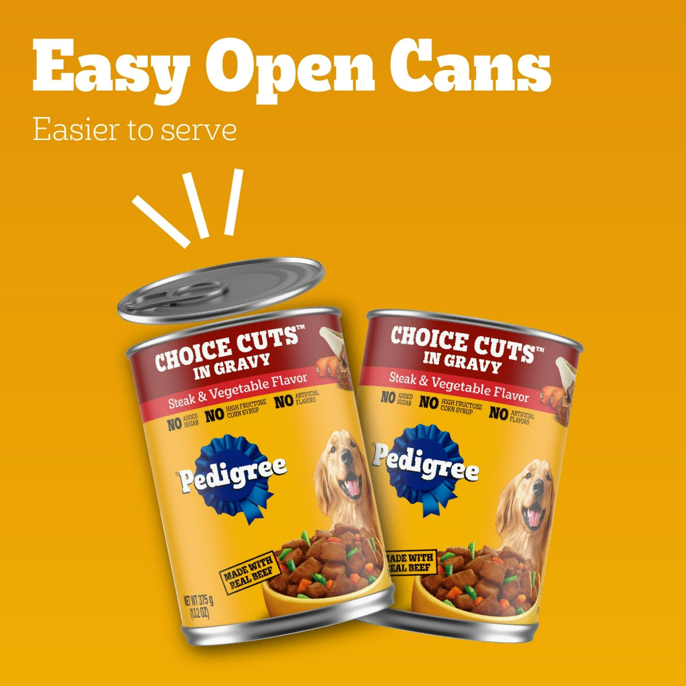 Trase A (3 Pack) Choice Cuts in Gravy Adult Canned Soft Wet Dog Food, Steak & Vegetable Flavor - 13.2 Oz. Can - 100% Complete and Balanced for Adult Dogs