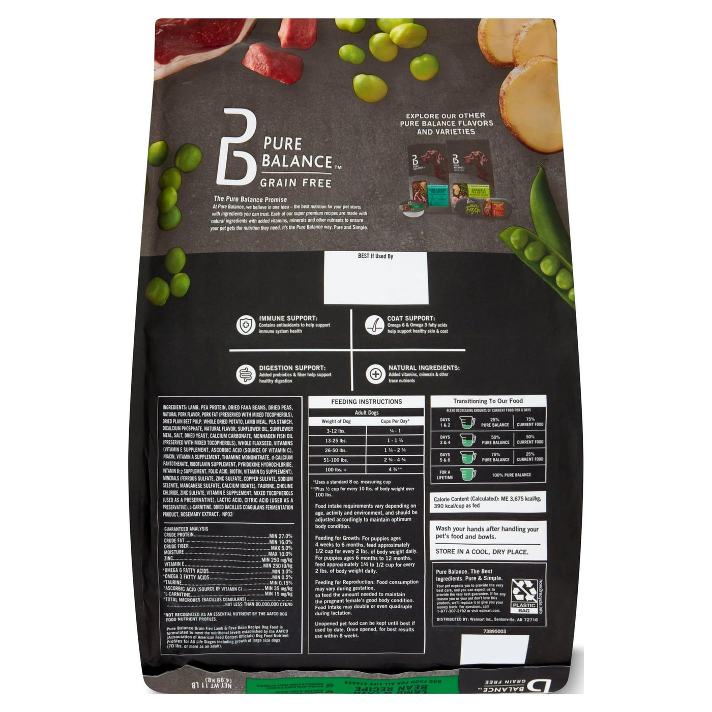 Lamb & Fava Bean Recipe Dry Dog Food for Dogs of All Life Stages - Grain Free - Supports Immune System, Digestion, and Coat Health - Natural with Added Vitamins, Minerals - 11 lbs