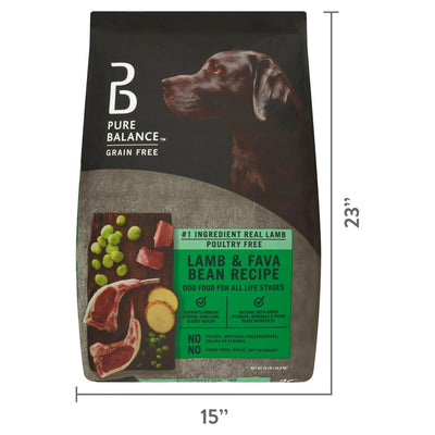 Lamb & Fava Bean Recipe Dry Dog Food - Grain Free - Supports Immune System, Digestion, and Coat Health - Natural with Added Vitamins, Minerals - 24 lbs