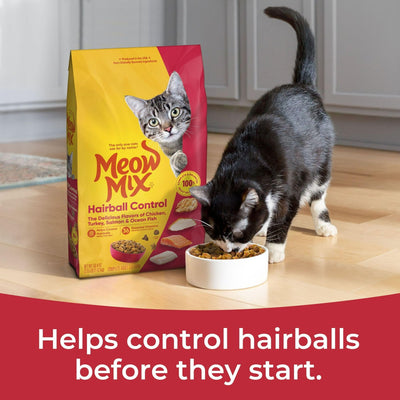 Hairball Control Dry Cat Food - Made with The Delicious Flavors of Chicken, Turkey, Salmon and Ocean Fish - Complete and Balanced Nutrition for Adult Cats - 3.15 Pound Bag