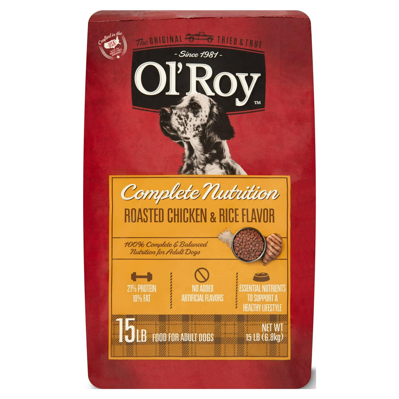 Trase A Complete Nutrition Roasted Chicken & Rice Flavor Dry Dog Food - Contains Essential Nutrients to Support a Healthy Lifestyle - No Added Artificial Flavors - 15 lbs