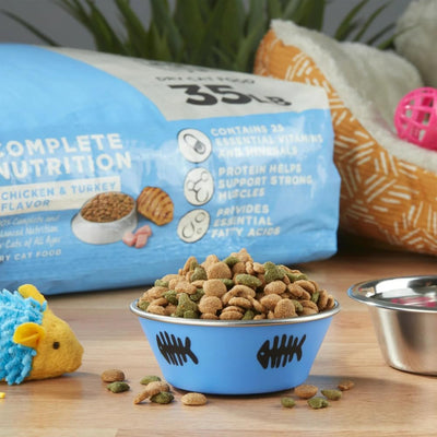 Complete Nutrition Formula Dry Cat Food, Chicken & Turkey Flavor, Kibble Dry Cat Food for Cats, 35 lb