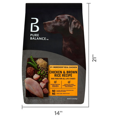 Chicken & Brown Rice Recipe Dry Dog Food - Added Vitamins, Minerals, and Other Trace Nutrients - Support Healthy Skin and Coat - 15 lbs