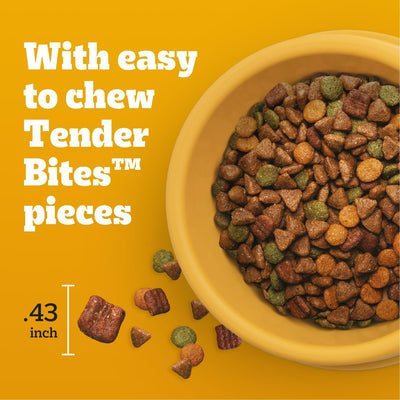 Tender Bites Chicken and Steak Dry Dog Food - Enriched with Omega 6 Fatty Acid and Zinc - Help Nourish Healthy Skin and Coat - 14 lb Bag