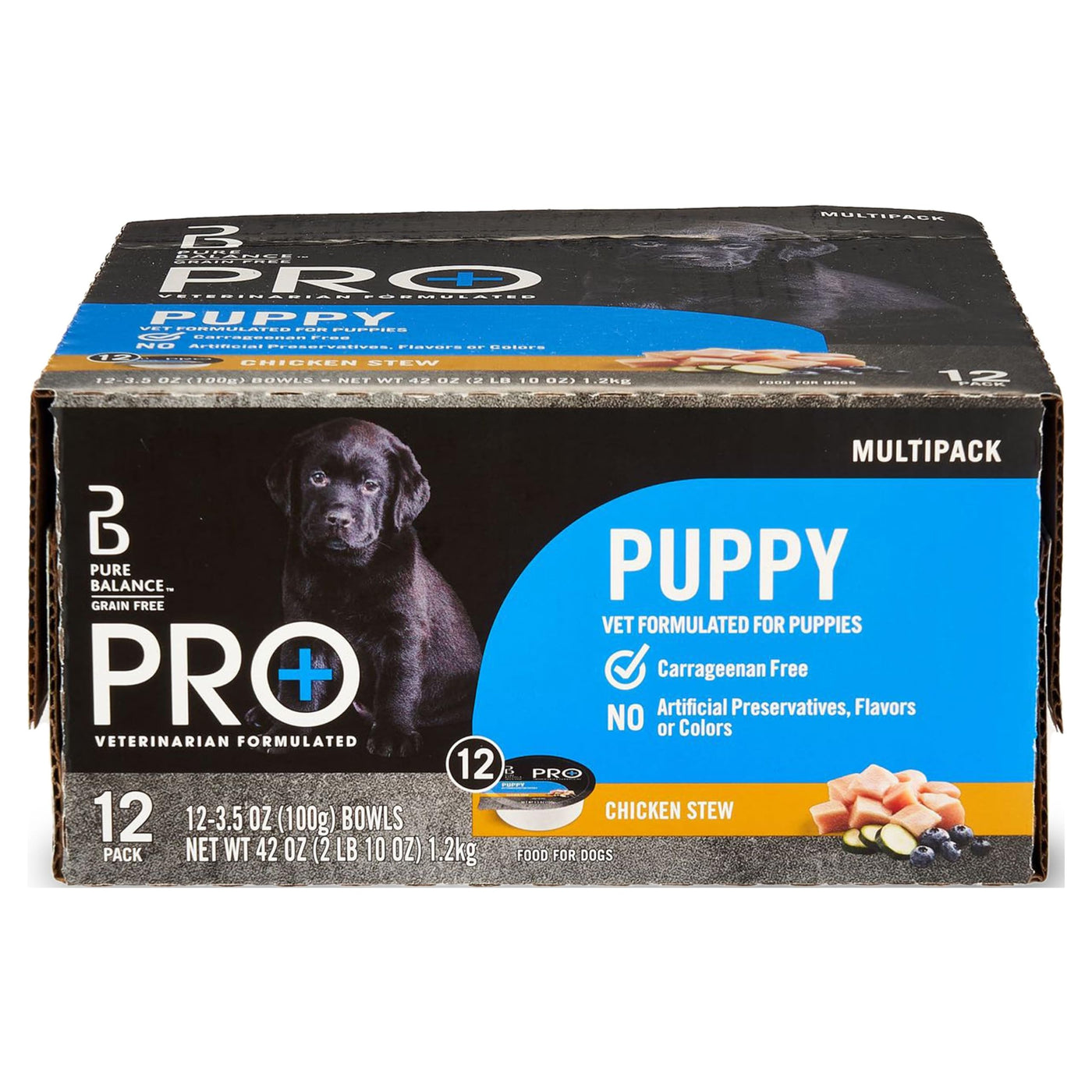 Trase A Purre Balance Pro+ Chicken Stew Wet Dog Food for Puppies, Grain Free Formula, Chicken Flavored, 3.5 oz Cups (12 Pack)