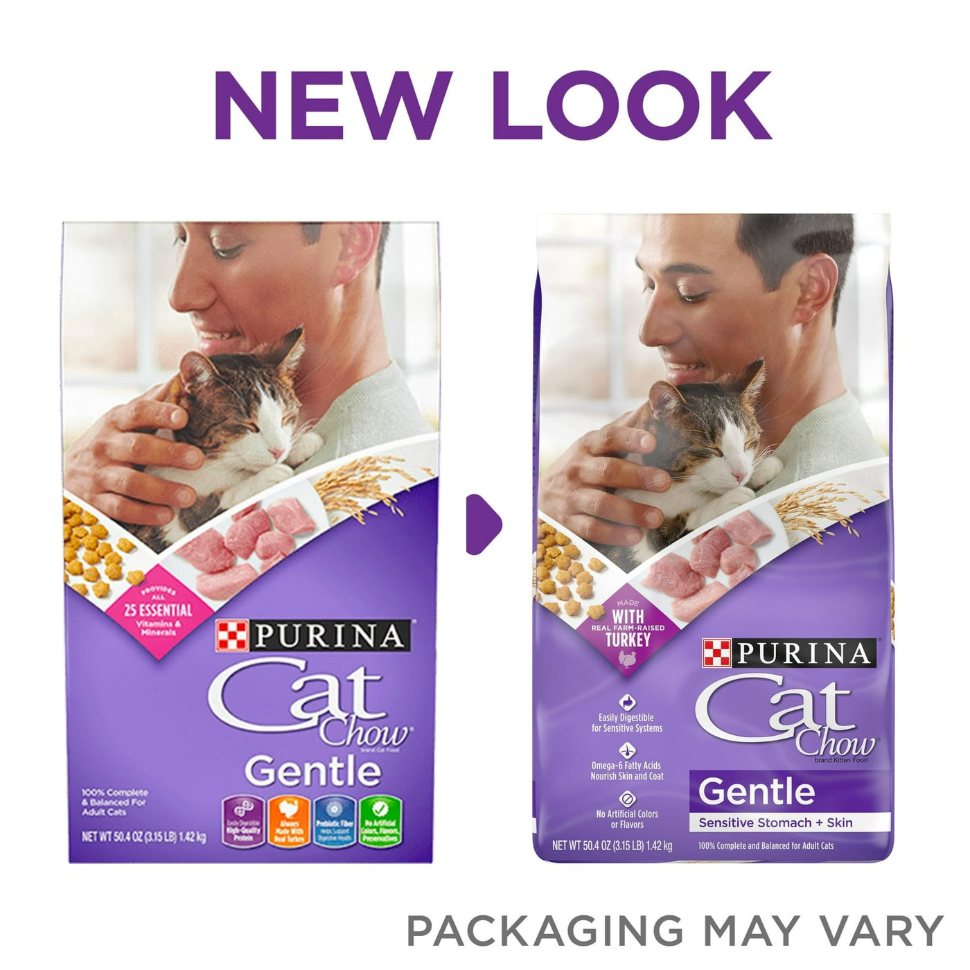 Sensitive Stomach Dry Cat Food, Turkey - Protein Rich with Real Farm Raised Turkey - Omega 6 Fatty Acids to Promote Healthy Skin and a Shiny Coat - 3.15 lb Bag