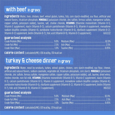 Trase A (2 Pack) Shreds Gravy Variety Pack Made with Real Beef, Seafood or Poultry - Wet Cat Food - Contains Essential Vitamins and Nutrients - 5.5 oz Cans, 40 Pack