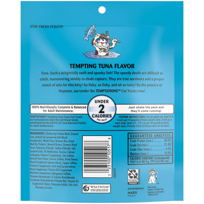 Classic Tempting Tuna Flavor Crunchy and Soft Dry Dry Cat Treats - Complete and Balanced Nutrition for Adult Cat Maintenance - 6.3 oz Pouch