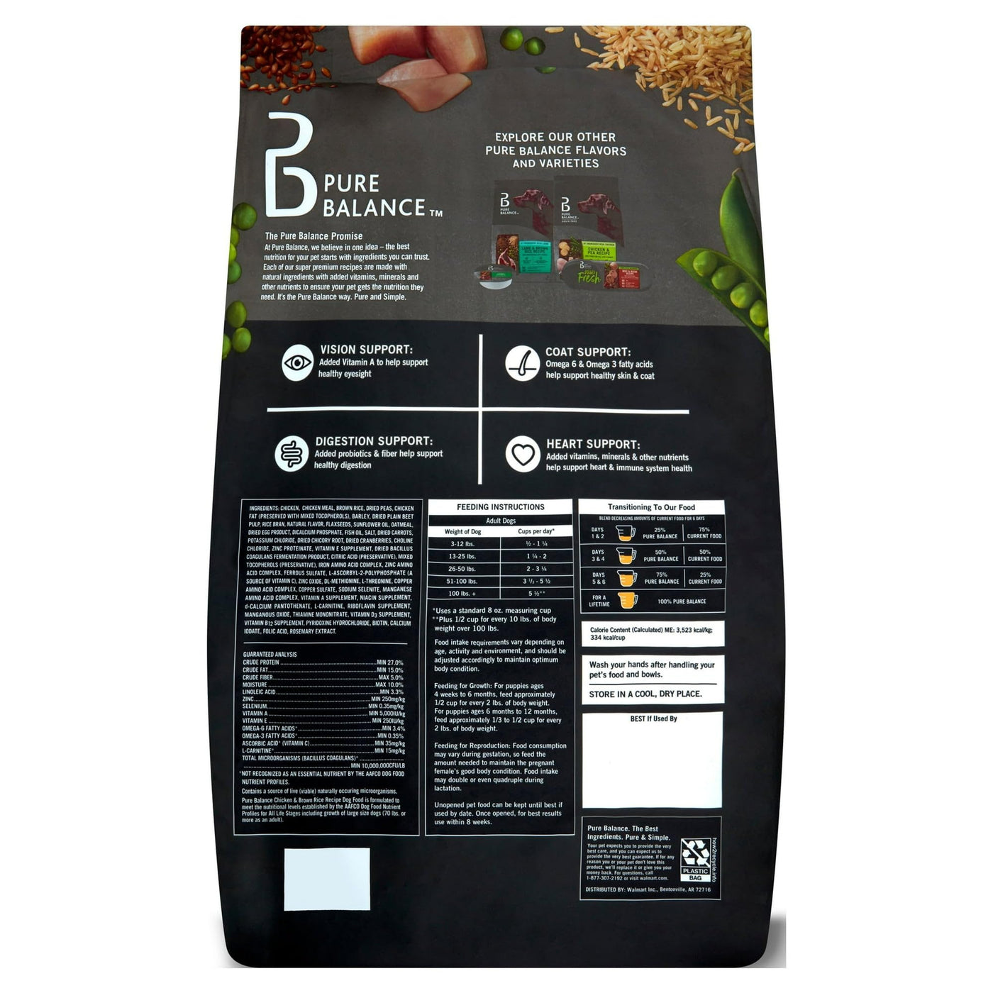 Chicken & Brown Rice Recipe Dry Dog Food - Added Vitamins, Minerals, and Other Trace Nutrients - Support Healthy Skin and Coat - 15 lbs