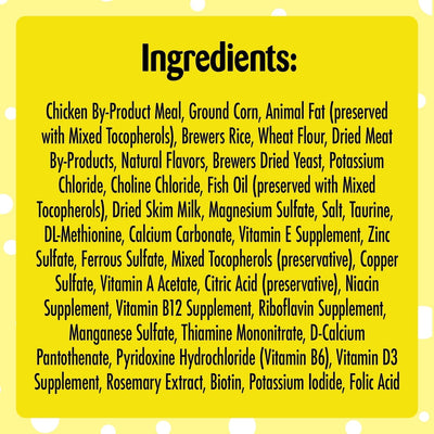 Chicken and Dairy Flavor Crunchy and Soft Dry Kitten Treats - Deliciously Flavorful Kitten Treats Crunchy Outside Soft Inside - 6.3 oz.