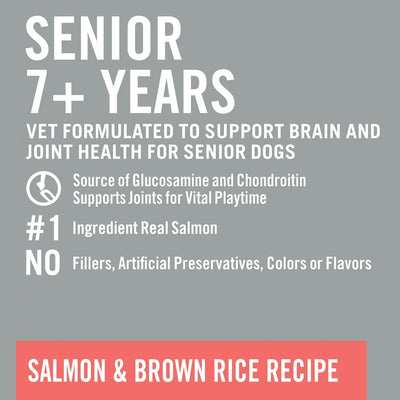 Trase A Pro+ Senior Salmon & Brown Rice Recipe Dry Dog Food, Real Salmon is The First Ingredient, 8 lbs