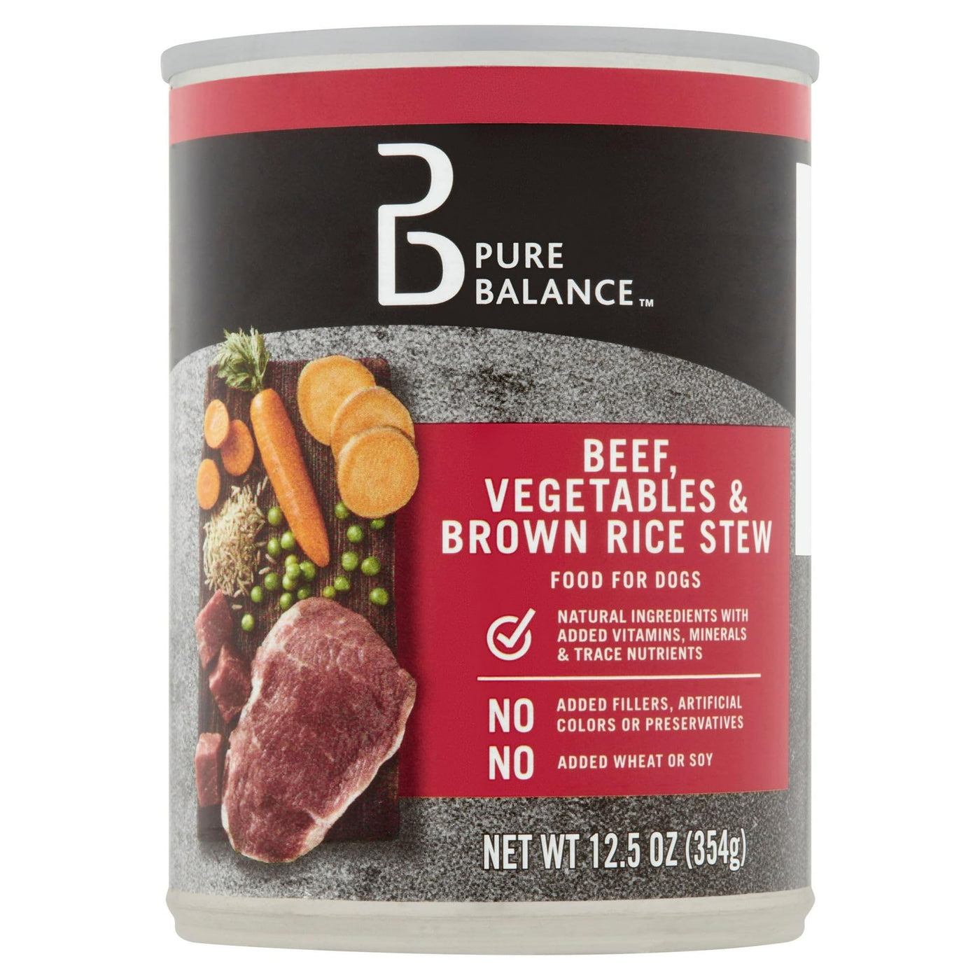 Trase A (4 Pack) Beef, Vegetable & Brown Rice Flavor Stew Wet Dog Food for Adult, Grain Free - 12.5 oz. Can - 100% Complete and Balanced for Adult Dogs