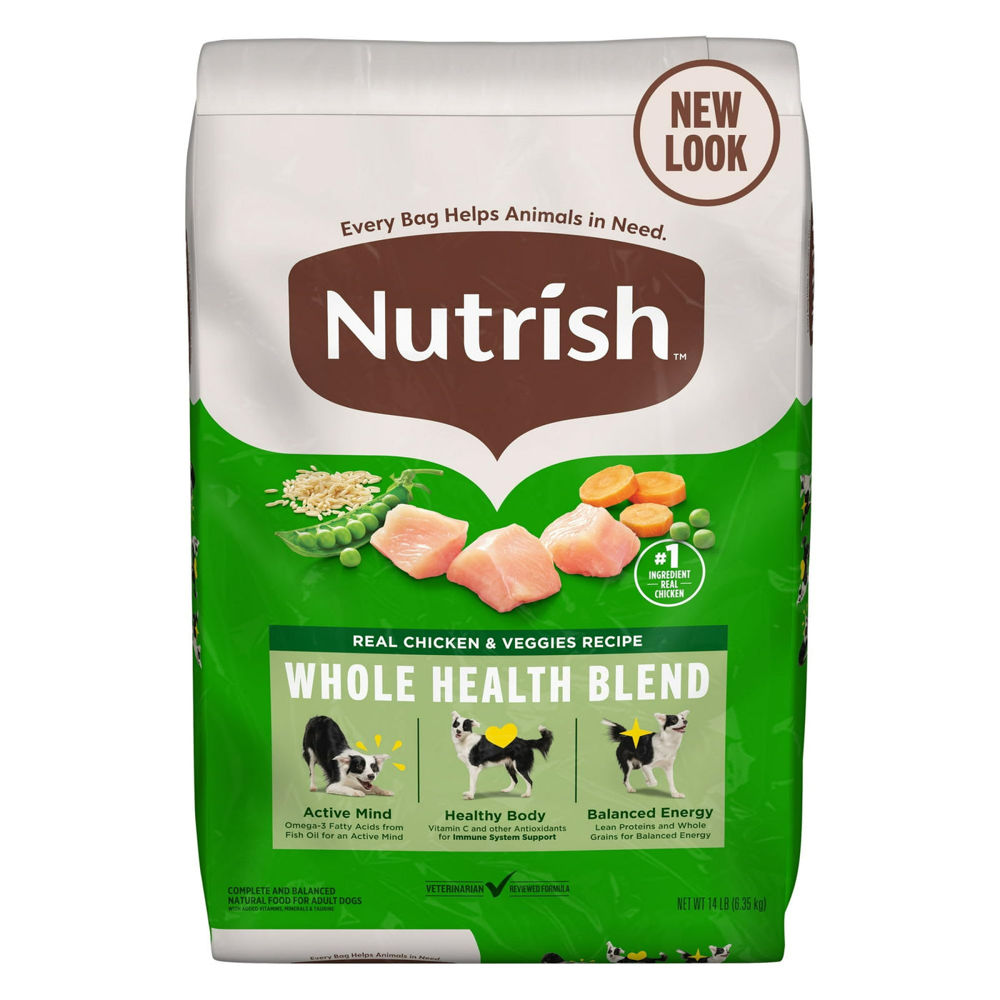 Trase A Real Chicken & Veggies Recipe Whole Health Blend Dry Dog Food - Natural Food for Adult Dogs with Added Vitamins, Minerals and Taurine - 14 lb. Bag
