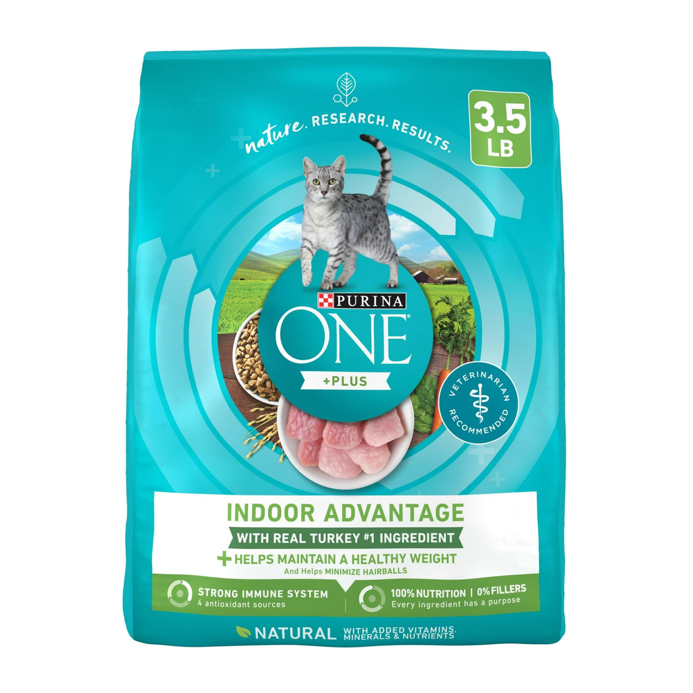 Dry Cat Food with Turkey Flavor - Low Fat, Weight Control Indoor Dry Cat Food - 100 Percent Complete and Balanced Nutrition - Made Without Corn, Wheat or Soy - 3.5 lb Bag