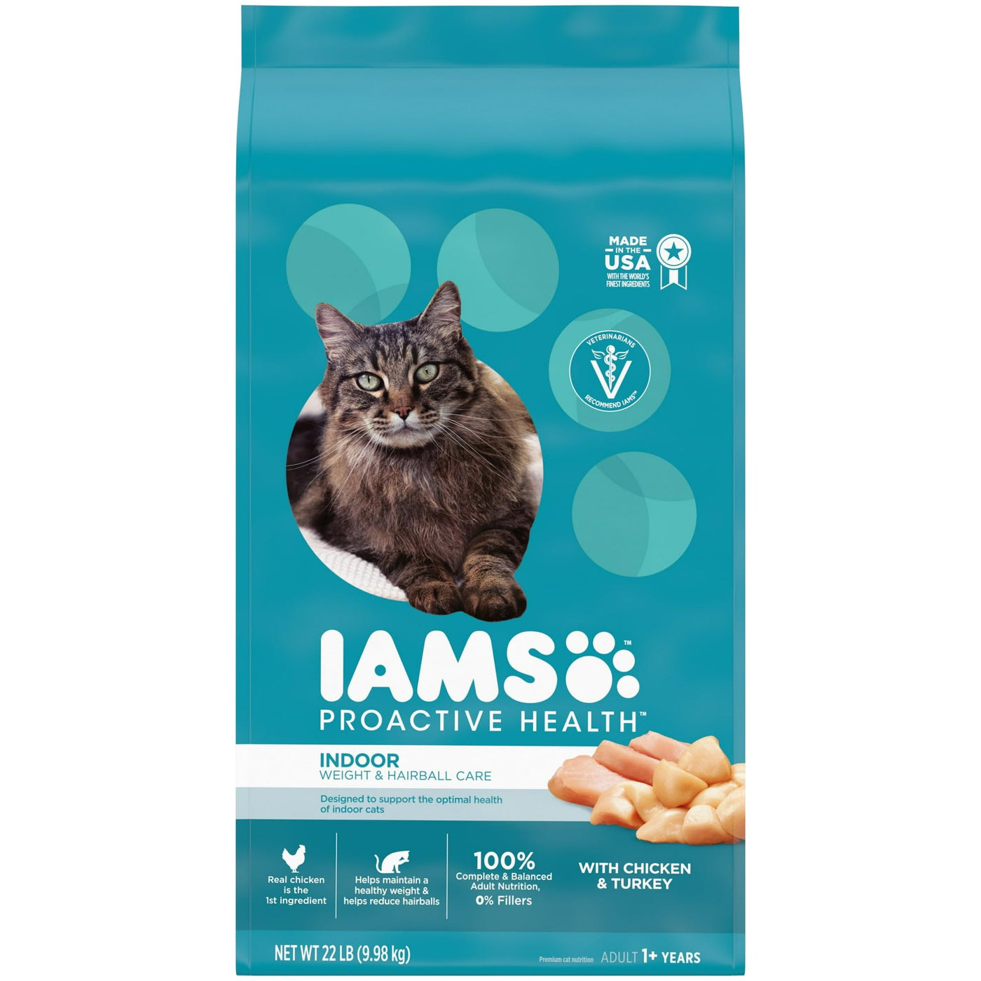 Proactive Health Chicken and Turkey Dry Cat Food - Dry Cat Food Supports Whole-Body Health with Essential Nutrients - 22 Lb Bag