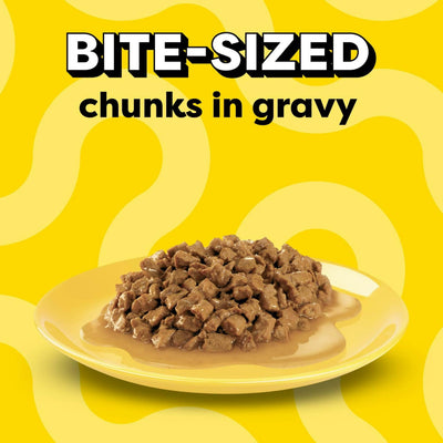 (12 Pack) Tasty Chicken Flavor Bites in Gravy Wet Cat Food - Added Vitamins and Minerals to Help Support Immune Health - 3.5 oz. Tray
