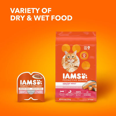 Trase A Proactive Health Healthy Adult Dry Cat Food with Real Salmon - Dry Cat Food Supports Whole Body Health with Essential Nutrients - Support a Strong Immune System - 7 Lb Bag
