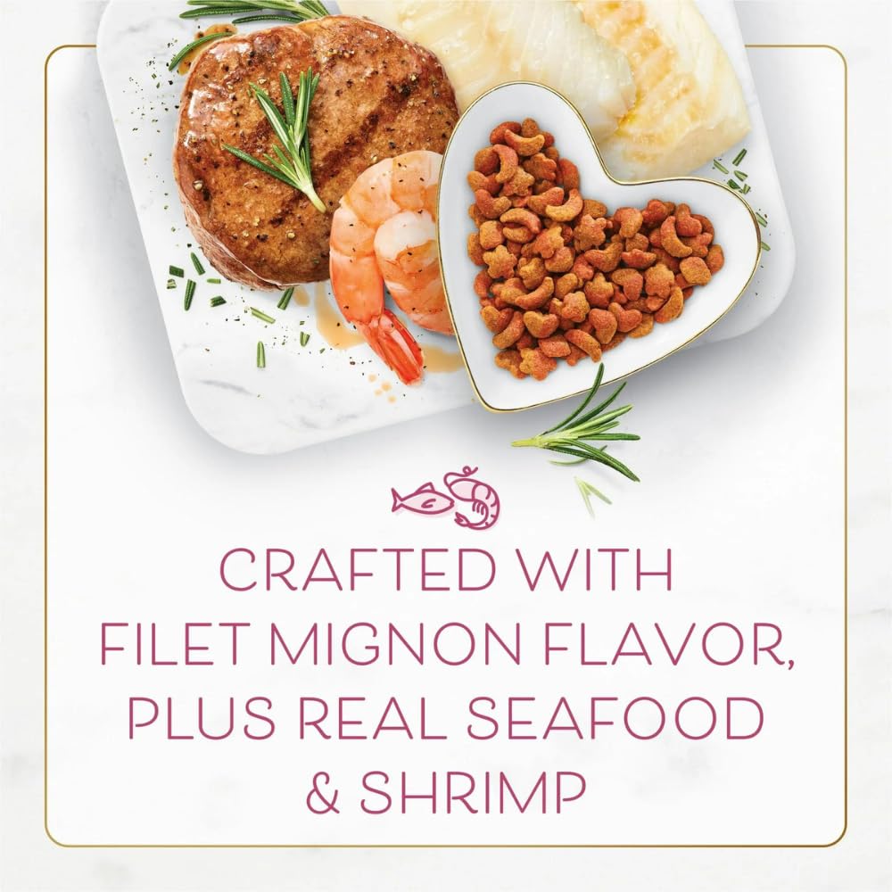 Trase A Indoor Dry Cat Food, Filet Mignon Flavor with Real Shrimp and Seafood, 3 lb Bag