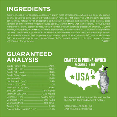 Dry Cat Food with Turkey Flavor - Low Fat, Weight Control Indoor Dry Cat Food - 100 Percent Complete and Balanced Nutrition - Made Without Corn, Wheat or Soy - 3.5 lb Bag