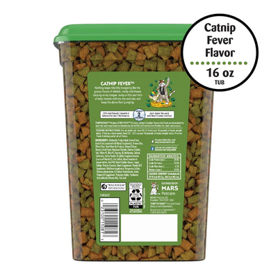 Mixups Catnip Fever Flavor Crunchy and Soft Dry Cat Treats - Crunchy Outer Shell Helps to Control Tartar and Support Dental Health - 16 oz Tub