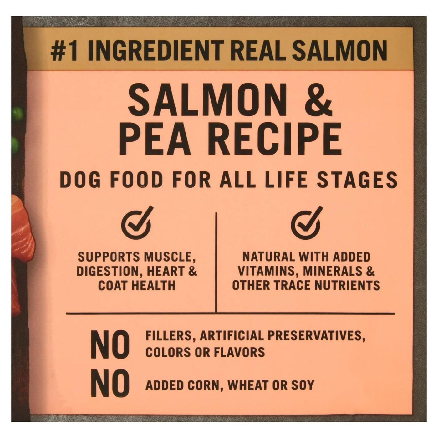 Trase A Wild & Free Salmon & Pea Recipe Dry Dog Food, Grain-Free, No Artificial Colors or Flavors, Complete Nutrition, 11 lbs
