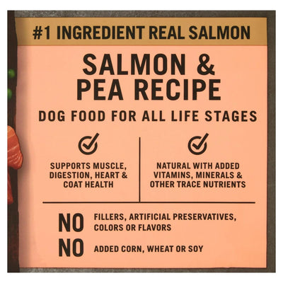 Trase A Wild & Free Salmon & Pea Recipe Dry Dog Food, Grain-Free, No Artificial Colors or Flavors, Complete Nutrition, 11 lbs