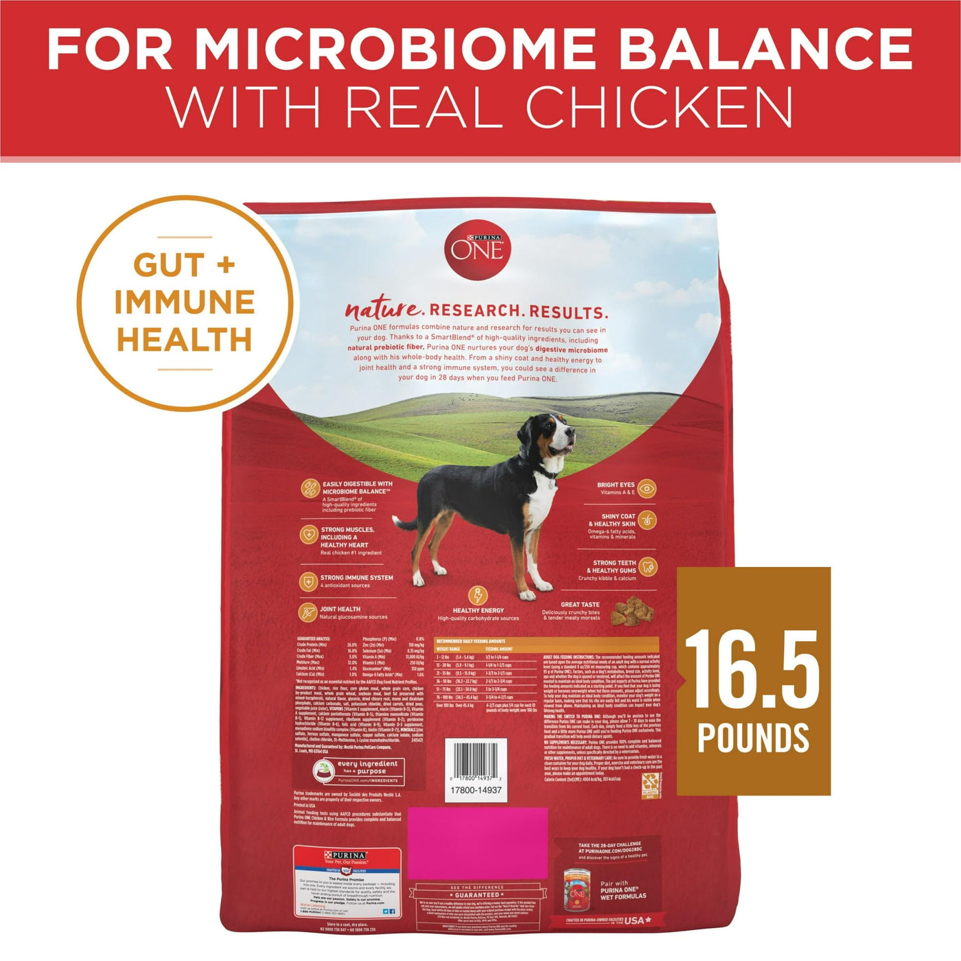 Trase A Dry Dog Food for Adult Dogs High Protein - Real Chicken & Rice - High Protein Helps to Support Strong Muscles - 16.5 lb Bag
