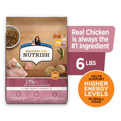Trase A Little Bites Real Chicken & Veggies Recipe Dry Dog Food with Added Vitamins, Minerals and Taurine - Small Kibble Dog Food with Crunchy Texture - 6 lb. Bag