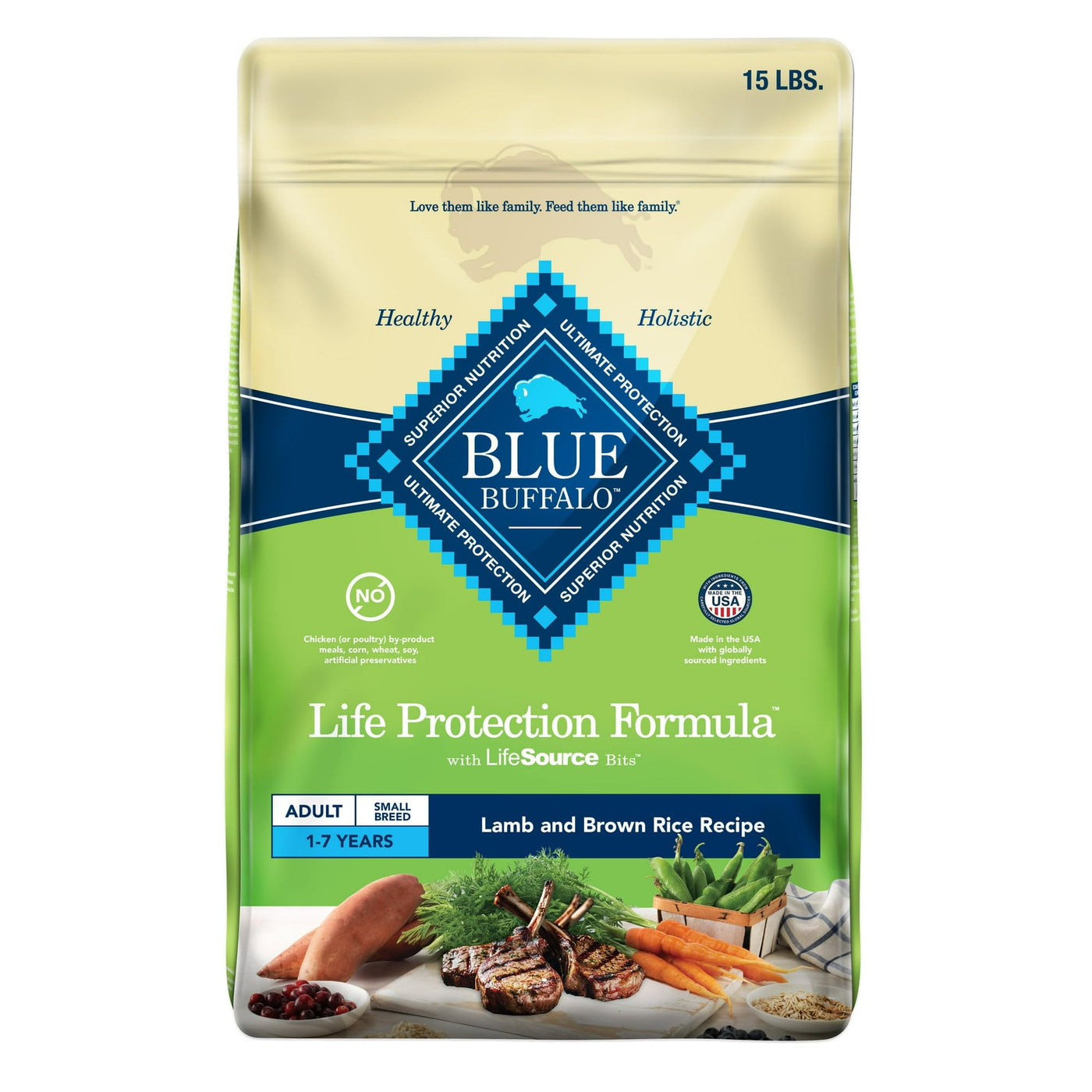 Life Protection Formula Small Breed Dry Dog Food - Lamb & Brown Rice - Supports High Energy Needs with Increased Levels of Protein and Carbohydrates - 15 lbs.
