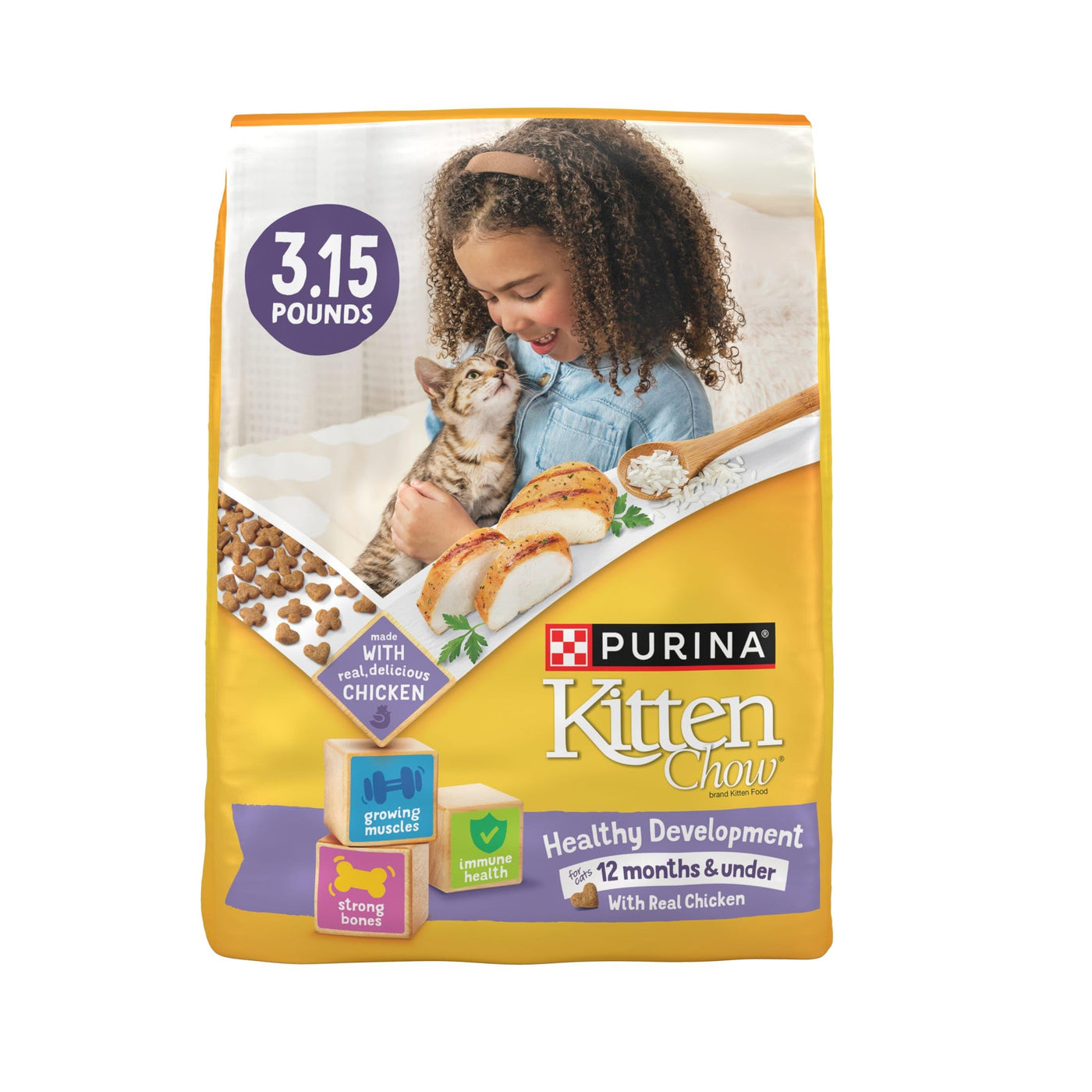 Trase A Purrina Food Healthy Development with Real Chicken Dry Food - Your Kitten Has A Lifetime of Happiness Ahead, and Keeping Her Healthy from The Start