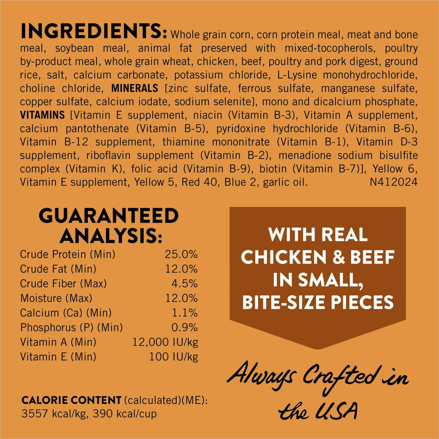 Little Bites with Real Chicken and Beef Dry Dog Food Small Breed Recipe - Crunchy Kibble Blend Helps Clean Dog Teeth - 4 lb Bag
